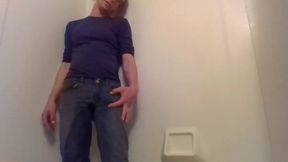 Cute Transgirl Pissing Jeans Intentionally for First Time Fully Clothed