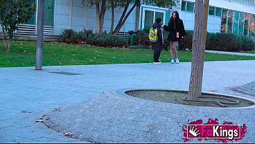 Alt beauty mom banged by a little big man  Lara Croft, fishing for cock in the streets on FAKings