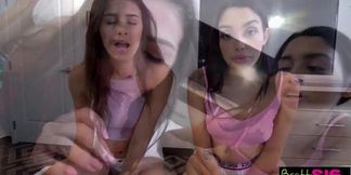 Latina sisters test stepbro's stamina in heated POV fuck fest
