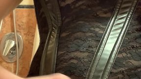 Leather tease with butt plug and dirty talk while edging