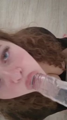 DICK ADDICT - giving my dildo a blowjob