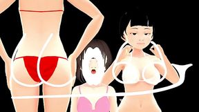 【Kyo】Anime girl hiding her body with only bubbles.【bubble bath】