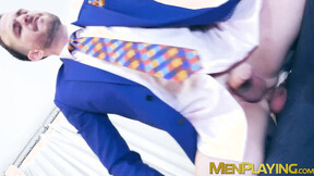 Fingering & anal by suited guys Franky Fox & Charlie Cherry