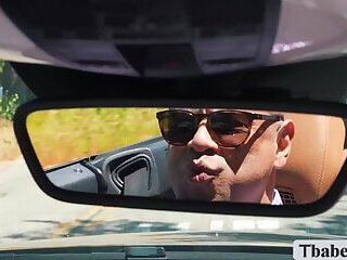 Stopping for a minute to fuck this hot TS hitchhiker