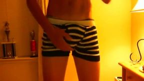 Hot Twink in Sexy Undies Strokes it on Webcam!