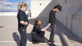 FEMUNIVERSE.com Officer Sage Pillar & Officer Lo Valentine Handcuff and arrest Freddie Gonzales