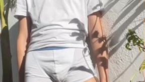 truth or dare : twink self-pissing - peeing in white undies