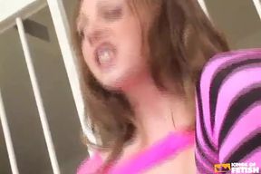 Naughty babe get her fuck holes boned by a guy with huge dick