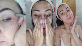 I Shave My Face and Clean it with a lot of foam. You Watch Still.