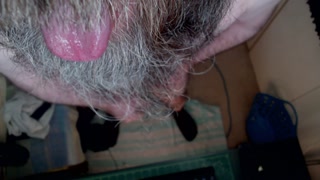 Top Down Perspective Showing my Sexy Chest, Legs, Beard and Cock.