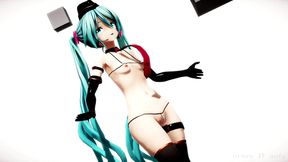 Hatsune Miku Pink Cat Dances & Masturbates for Exotic Anime Fun