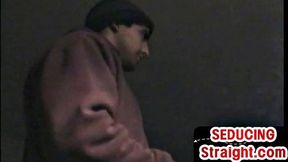 Real amateur guy wanks oiled cock in vintage closeup video