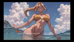 My New Girlfriend Taboo Hentai Game Ep.26 Naughty Step Sisters Going Topless at the Beach!