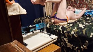 Fake penis orgy machine rectal sesh homemade