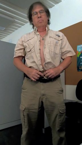 Stripping and Cumming at Work