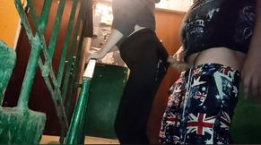sex in the entrance to the mouth and ass in tights