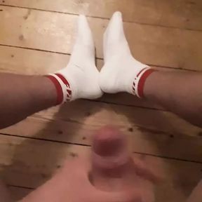 secret wank at night massive cumshot on my socks and the floor