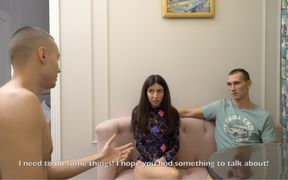 Horny Fuck Wife Cheating with Husband's Friend in the Kitchen - Facial
