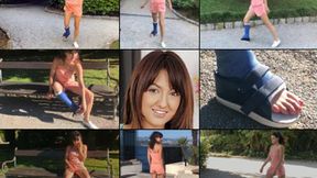 Suzy SLC Casted on Vacation with her Untanned Cast Foot with Cast Talk (in HD 1920X1080)