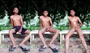 Indonesia Boy Masturbation In City Park
