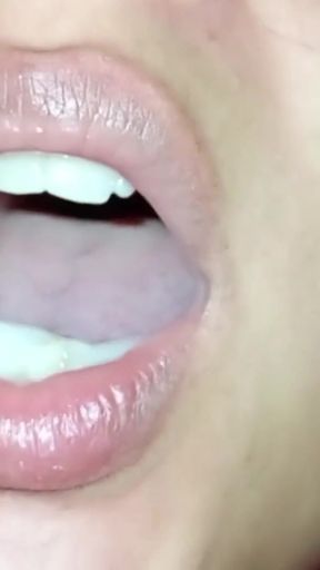 I squeeze all the milk out of her mouth and swallow all her cum   Clip 2