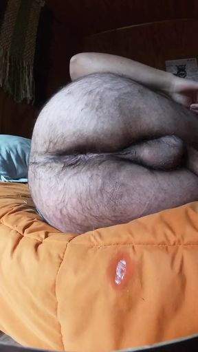 Hairy Ass POV - Real Amateur Shows His Fat Cock And Hairy Hole Up Close