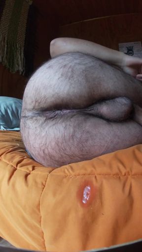 Hairy Ass POV - Real Amateur Shows His Fat Cock And Hairy Hole Up Close