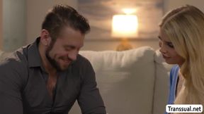 Bored Tgirl swap her husband to her friends guy