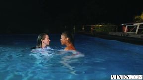 VIXEN Spoiled rich girls have threesome at spa