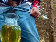 Piss jug fill up - see  Fan Club for extended vid with pour all over