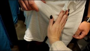 Risky Fitting Room Blowjob While Shopping – She Swallowed Every Drop!