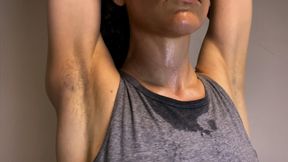Sweaty Smelly Hairy Armpits Worship + Hair Removal with Tweezers