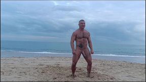 hot stud dances naked on the beach- full video