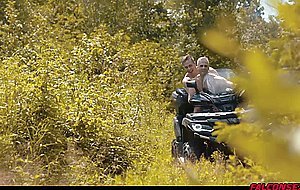 Hot threesome sex in the middle of the woods
