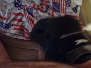 Ejaculation sur mon boxer Freegun avec un gant Fox