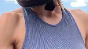 Hot couple sucks and rides cock on a motorcycle