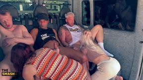 smash bus scene !! lila storm gets anal, dp and jasmine licks it out her ass.