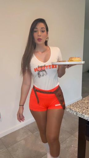 Hooters girl messing up your order.