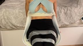 TIED TO A CHAIR, WITH A LOW-CUT TOP, AND SUPER FURIOUS...