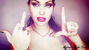 Worship my lips, loser symbol and middle finger! Humiliating JOI