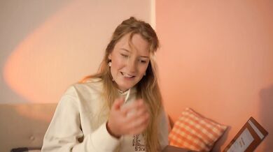 Tonight's hot blonde girlfriend whispers ASMR leaks ear licking moans