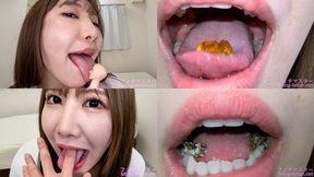 Miina Wakatsuki - Showing inside cute girl's mouth, chewing gummy candys, sucking fingers, licking and sucking human doll, and chewing dried sardines mout-91 - wmv 1080p