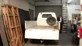 Tattooed German MILF pounded in the back of a truck