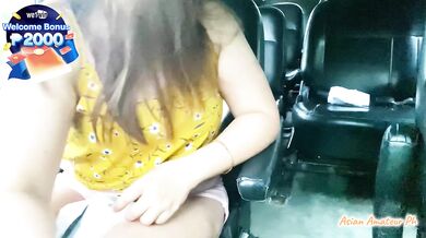 Pinay driver deepthroats then gushes cum in his Uber mouth outdoors