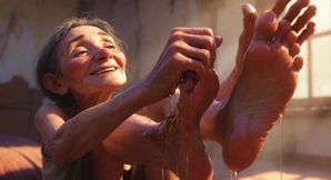 Granny Foot Oil Session - Feeling Intense Pleasure & Craving Tongue