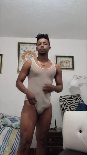 My transparent panties soaked by that massive ebony cock