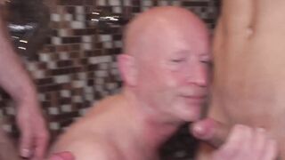 Old Walter Klein has the energy for a savage foursome after shower