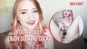 Cute American Blond Aurora Masturbates With Glass Dildo & Magic Wand - Explicit Sex Content