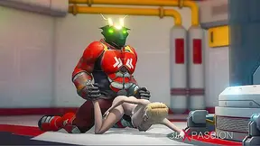 Blonde Goddess Rides Massive Alien Rod in Steamy Anal Invasion