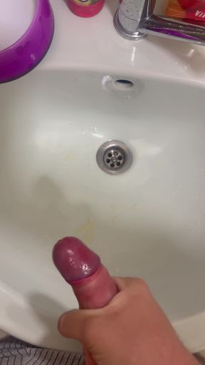 Cumshot in sink